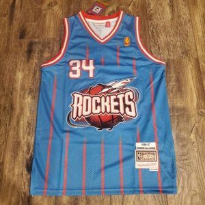 Hakeem Olajuwon Rockets Powder Blue Throwback Stitched Mens Jersey New